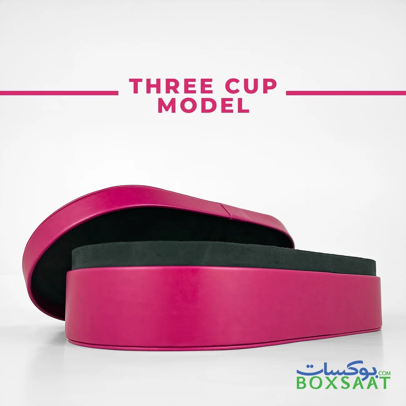 three cup model premium luxury PU leather gift box with velvet inside