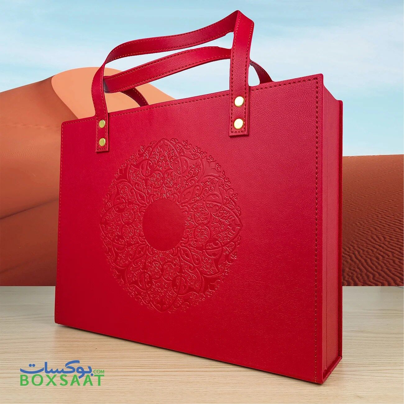 high quality red color pu leather luxury gift box for this ramadan